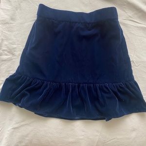JCREW NAVY VELVET - Flounce mini skirt